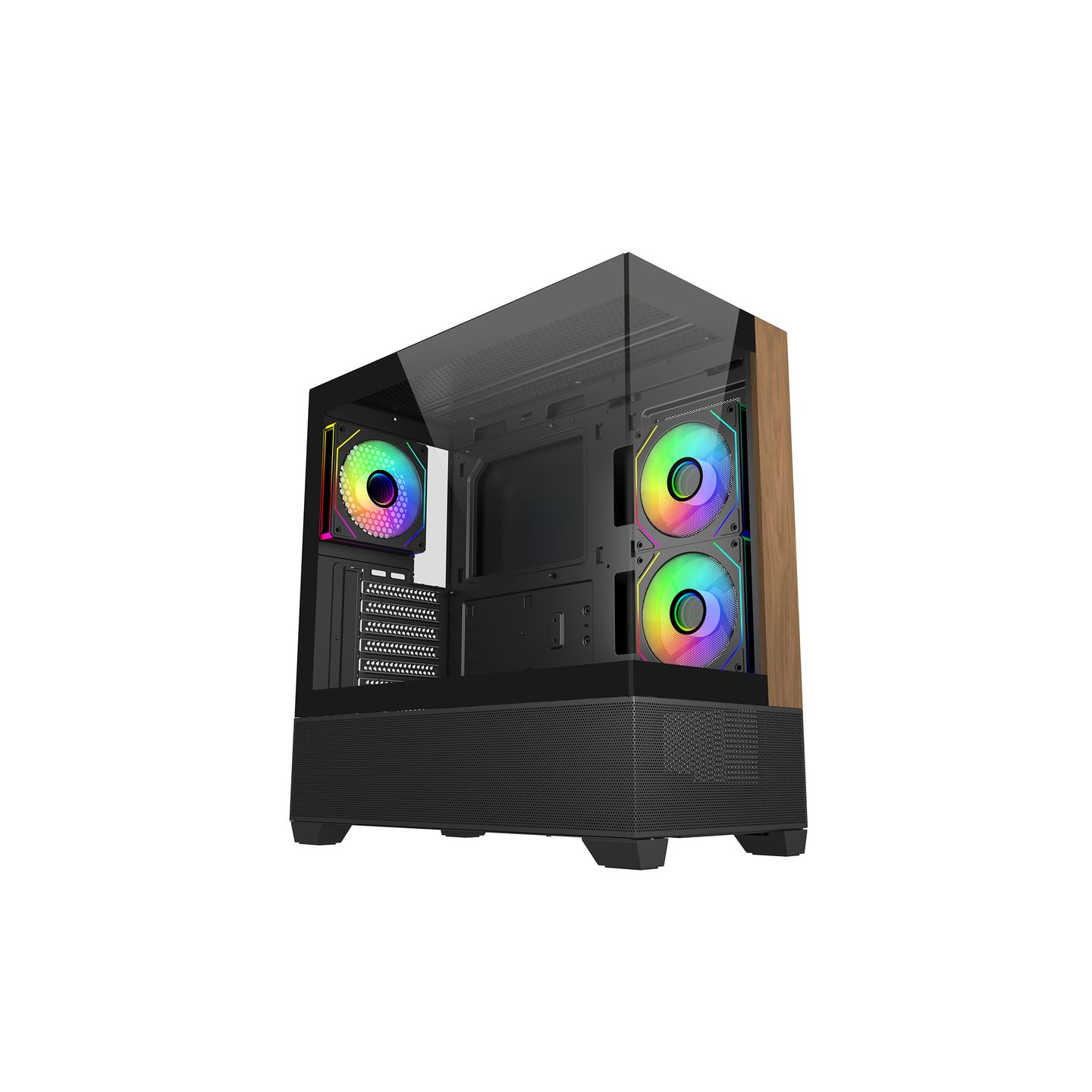 CASE COOLER MASTER ELITE 690 WOOD BLACK (MID TOWER / ATX)