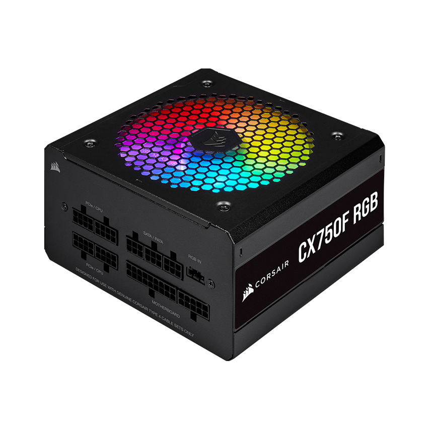 PSU CORSAIR CX750F RGB BLACK — 750 WATT 80 PLUS® BRONZE