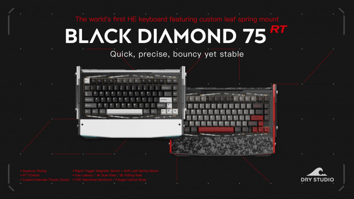 Bàn phím cơ Dry Studio Black Diamond RT | Shadow Crimson Bundle