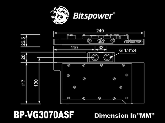 Bitspower Classic VGA Water Block for ASUS TUF Gaming GeForce RTX 3070