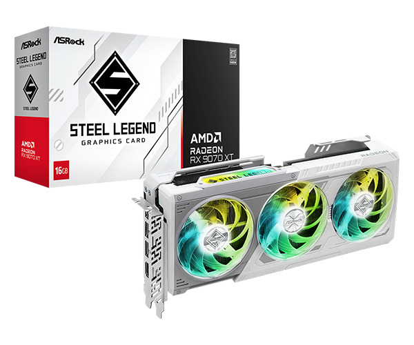 VGA ASRock AMD Radeon™ RX 9070 XT Steel Legend 16GB