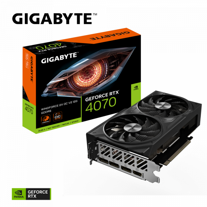 VGA GIGABYTE GeForce RTX™ 4070 WINDFORCE 2X OC V2 12G