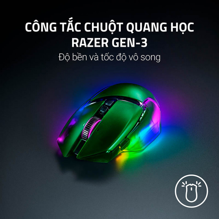 Chuột Razer Basilisk V3 Pro 35K Phantom Green Edition