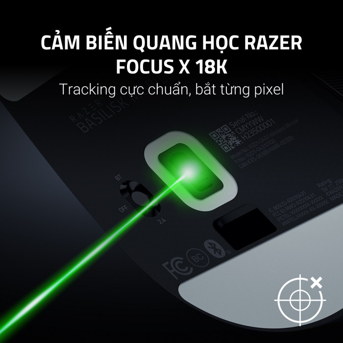 Chuột Razer Basilisk Mobile (Wireless/Bluetooth/18000 DPI)