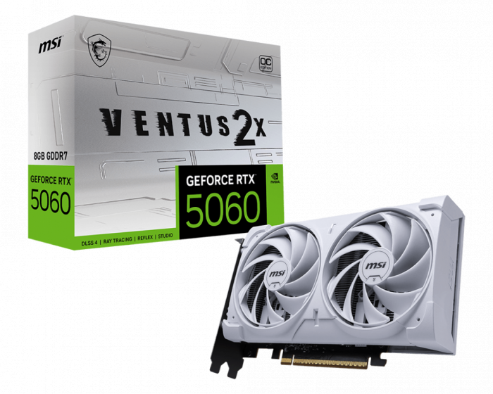 VGA MSI GeForce RTX™ 5060 8G VENTUS 2X OC WHITE