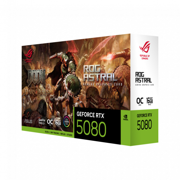 VGA ASUS ROG Astral GeForce RTX™ 5080 16GB GDDR7 OC DOOM Edition