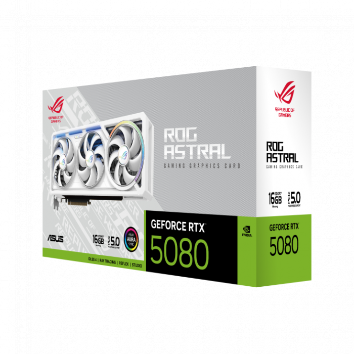 VGA ASUS ROG Astral GeForce RTX™ 5080 16GB GDDR7 WHITE Edition