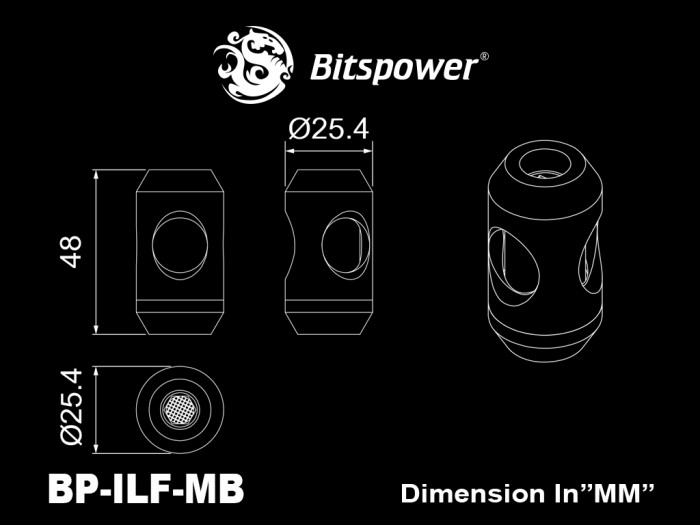 Bitspower Malt Black In-Line Filter