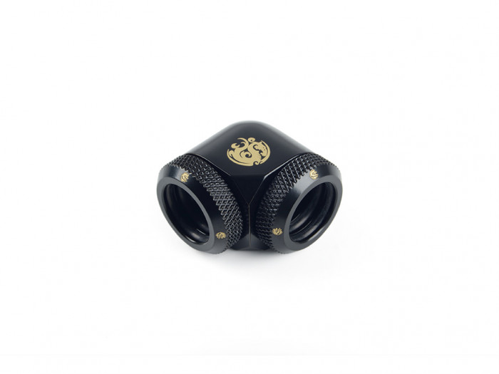 Bitspower Matt Black Enhance 90-Degree Dual Multi-Link Adapter For OD 14MM