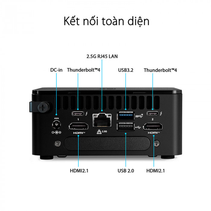 PC Mini ASUS NUC 13 Pro Tall RNUC13ANHH500000I (i5-13420H / 2 x DDR4 3200Mhz / M.2 PCIe + M.2 SATA)