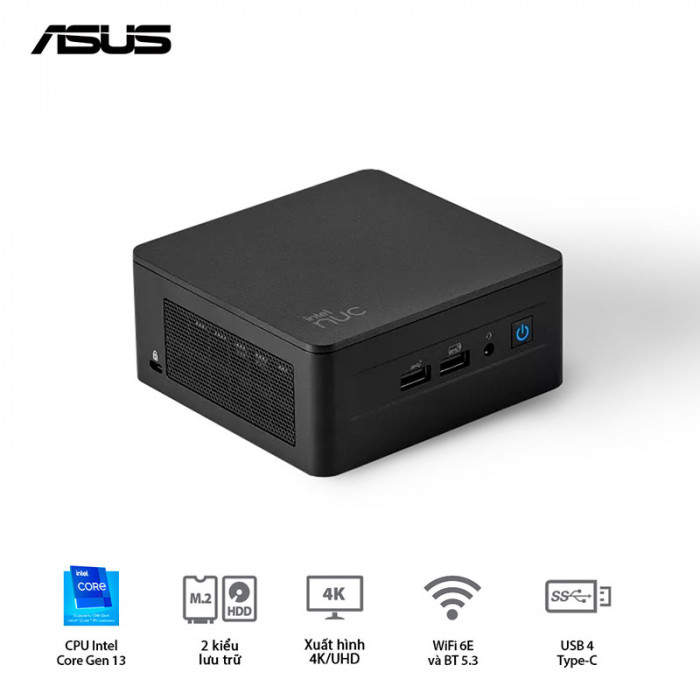 PC Mini ASUS NUC 13 Pro Tall RNUC13ANHH500000I (i5-13420H / 2 x DDR4 3200Mhz / M.2 PCIe + M.2 SATA)