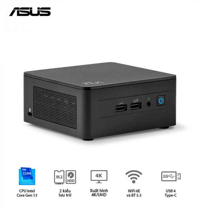 PC Mini ASUS NUC 13 Pro Tall RNUC13ANHH500000I (i5-13420H / 2 x DDR4 3200Mhz / M.2 PCIe + M.2 SATA)