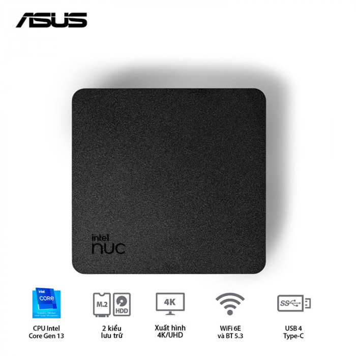 PC Mini ASUS NUC 13 Pro Tall RNUC13ANHH500000I (i5-13420H / 2 x DDR4 3200Mhz / M.2 PCIe + M.2 SATA)