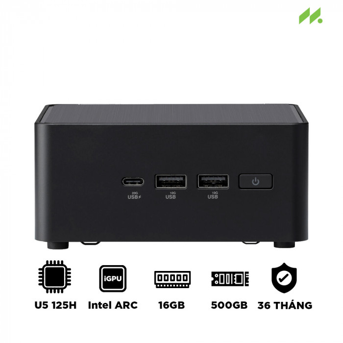 PC Mini ASUS NUC 14 Pro Tall RNUC14RVHU500000I (Ultra 5 125H / 2 x DDR5 5600Mhz / M.2 PCIe + M.2 SATA + 2.5
