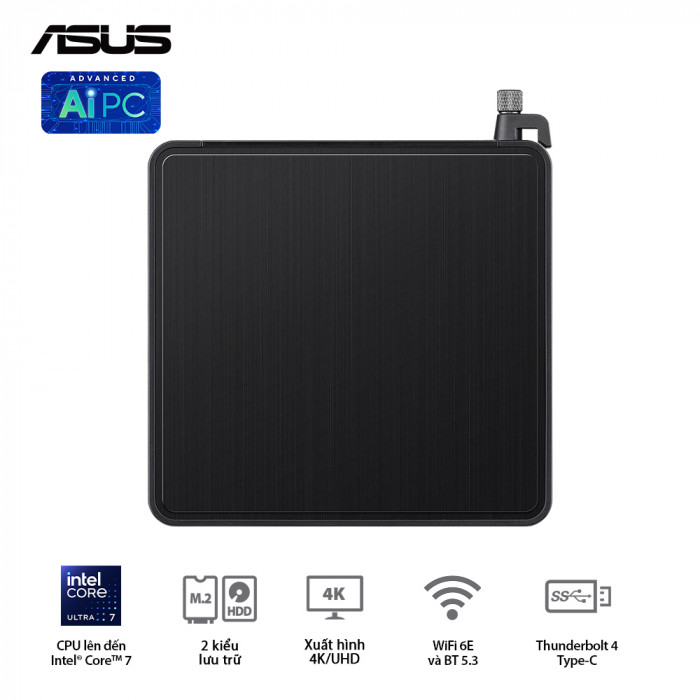 PC Mini ASUS NUC 14 Pro Tall RNUC14RVHU700000I (Ultra 7 155H / 2 x DDR5 5600Mhz / M.2 PCIe + M.2 SATA + 2.5