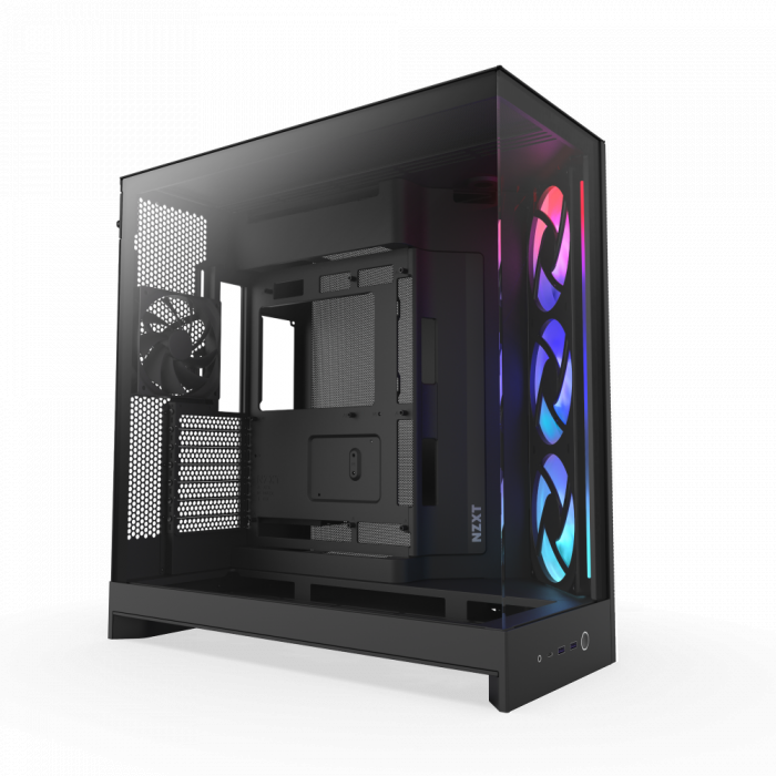 CASE NZXT H9 Flow RGB (2025) All Black (Mid-tower / E-ATX, ATX, Micro-ATX, Mini-ITX)