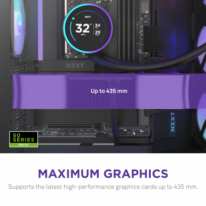 CASE NZXT H9 Flow RGB (2025) All Black (Mid-tower / E-ATX, ATX, Micro-ATX, Mini-ITX)
