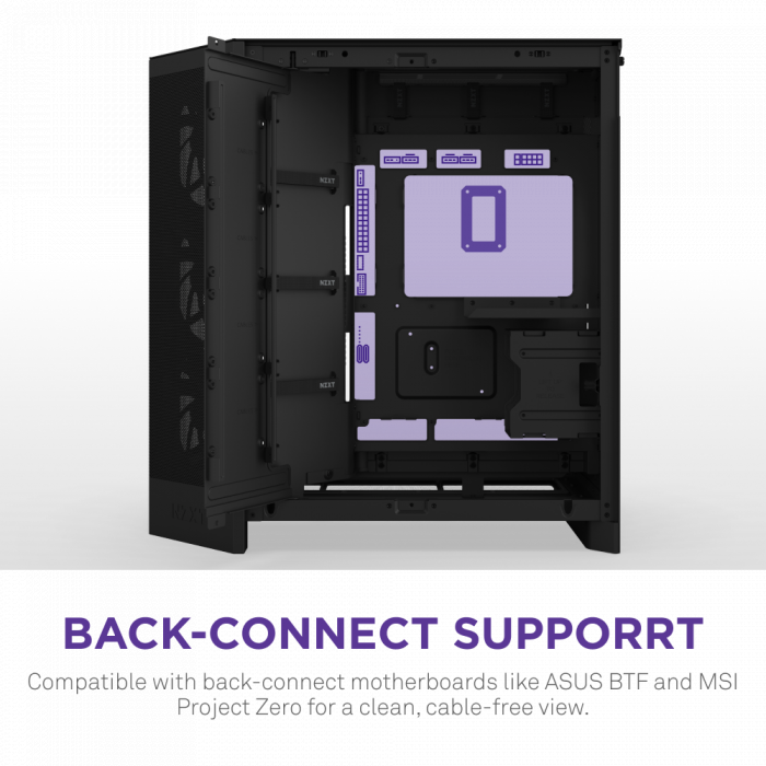 CASE NZXT H9 Flow RGB (2025) All Black (Mid-tower / E-ATX, ATX, Micro-ATX, Mini-ITX)