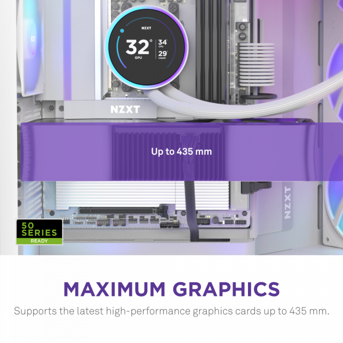 CASE NZXT H9 Flow RGB (2025) All White (Mid-tower / E-ATX, ATX, Micro-ATX, Mini-ITX)