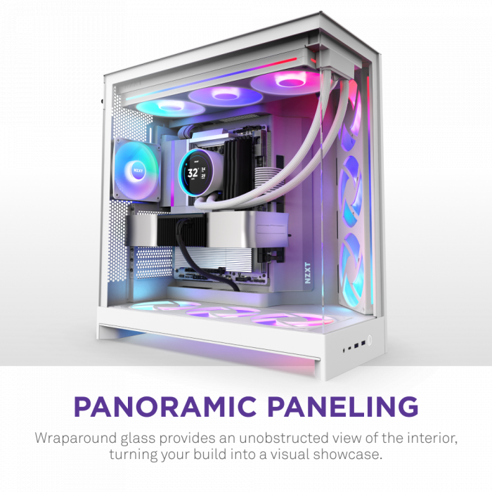 CASE NZXT H9 Flow RGB (2025) All White (Mid-tower / E-ATX, ATX, Micro-ATX, Mini-ITX)