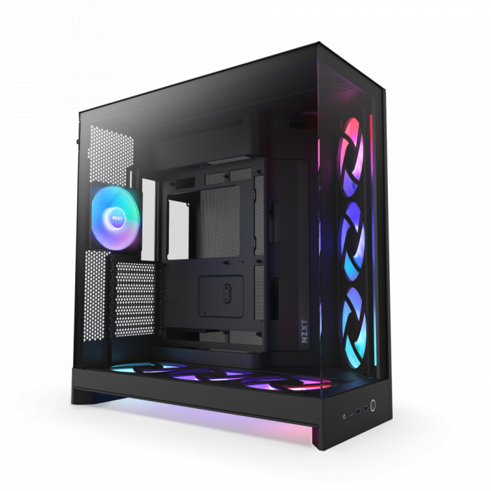 CASE NZXT H9 Flow RGB+ (PLUS 2025) All Black (Mid-tower / E-ATX, ATX, Micro-ATX, Mini-ITX)