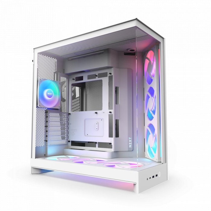 CASE NZXT H9 Flow RGB+ (PLUS 2025) All White (Mid-tower / E-ATX, ATX, Micro-ATX, Mini-ITX)