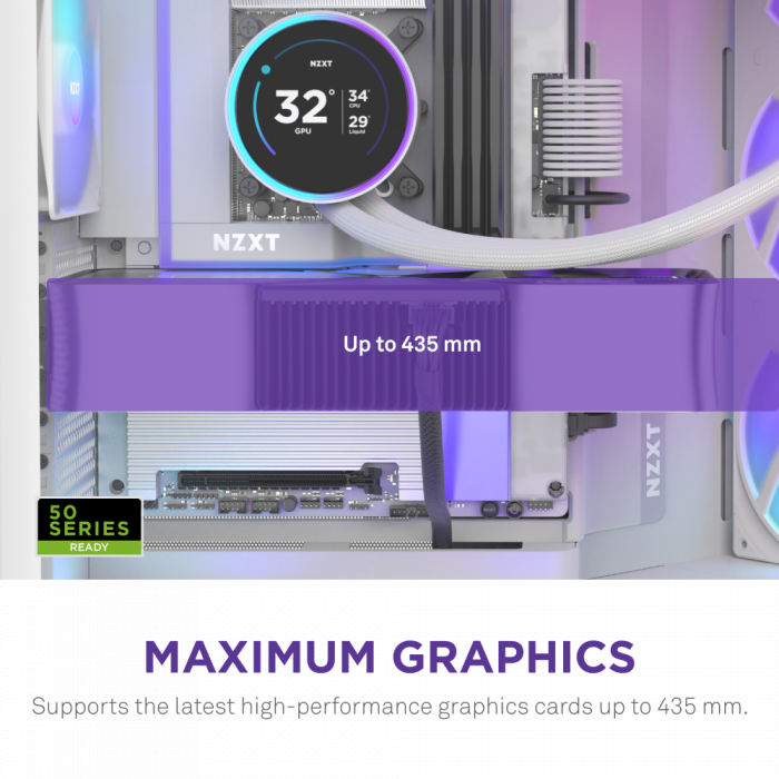 CASE NZXT H9 Flow RGB+ (PLUS 2025) All White (Mid-tower / E-ATX, ATX, Micro-ATX, Mini-ITX)