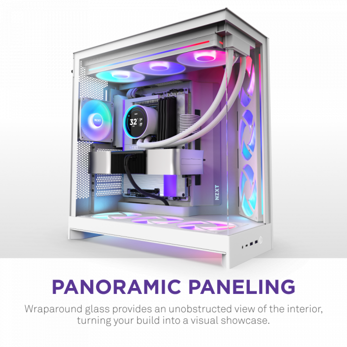 CASE NZXT H9 Flow RGB+ (PLUS 2025) All White (Mid-tower / E-ATX, ATX, Micro-ATX, Mini-ITX)