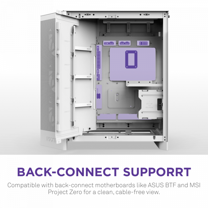 CASE NZXT H9 Flow RGB+ (PLUS 2025) All White (Mid-tower / E-ATX, ATX, Micro-ATX, Mini-ITX)