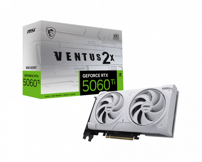 VGA MSI GeForce RTX™ 5060 Ti 8G VENTUS 2X OC WHITE PLUS