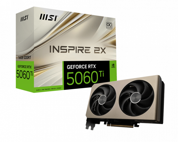 VGA MSI GeForce RTX™ 5060 Ti 16G INSPIRE 2X OC