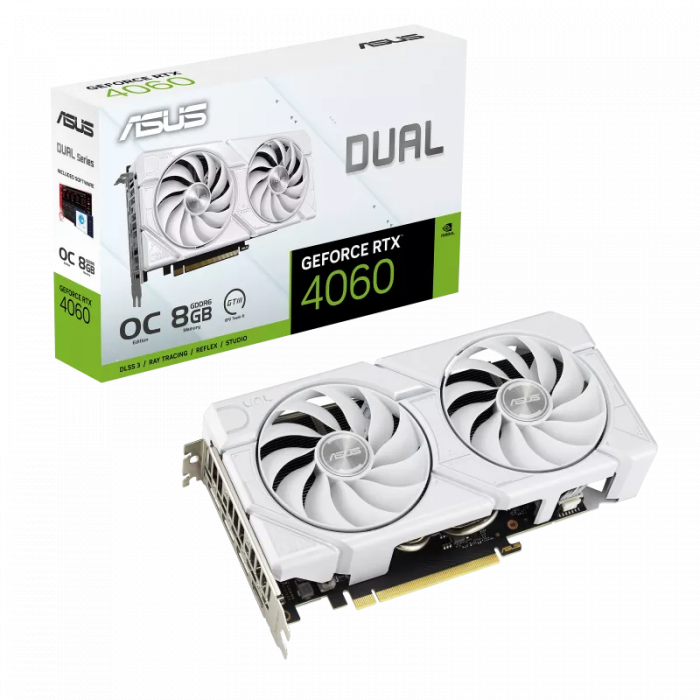 VGA ASUS Dual GeForce RTX™ 4060 EVO White OC Edition 8GB GDDR6