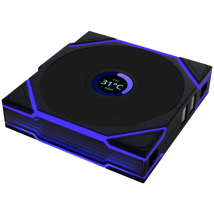 Fan Case LIAN LI UNI FAN TL WIRELESS LCD 120 Black (3 Fan)