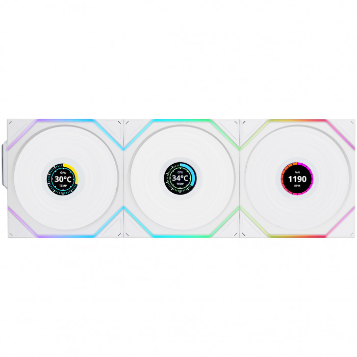 Fan Case LIAN LI UNI FAN TL WIRELESS LCD 120 White (3 Fan)