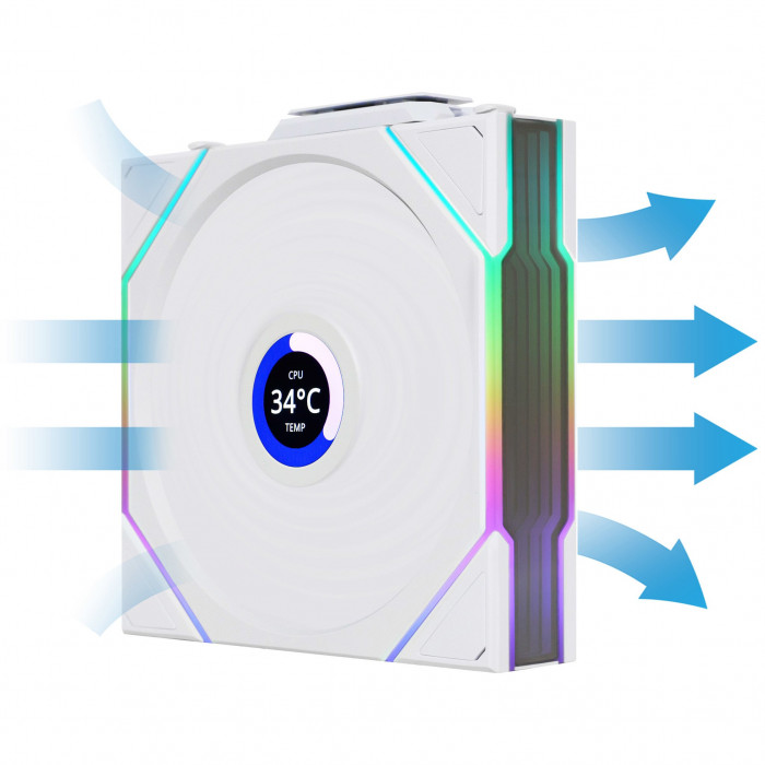 Fan Case LIAN LI UNI FAN TL WIRELESS LCD 120 White (3 Fan)