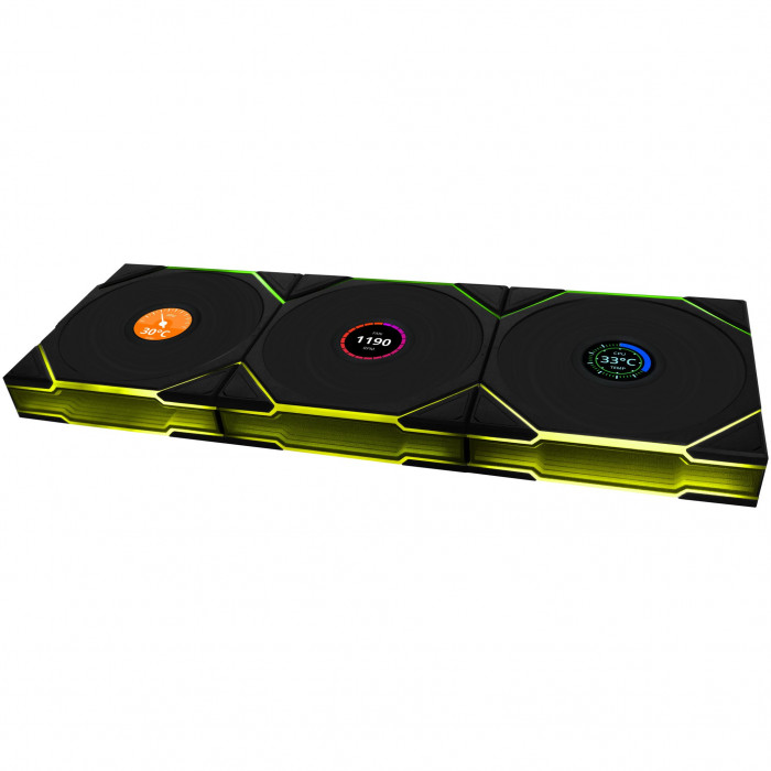 Fan Case LIAN LI UNI FAN TL WIRELESS LCD 120 REVERSE Black (3 Fan)