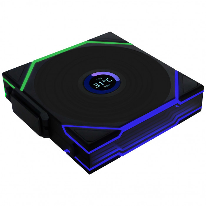Fan Case LIAN LI UNI FAN TL WIRELESS LCD 120 REVERSE Black (3 Fan)