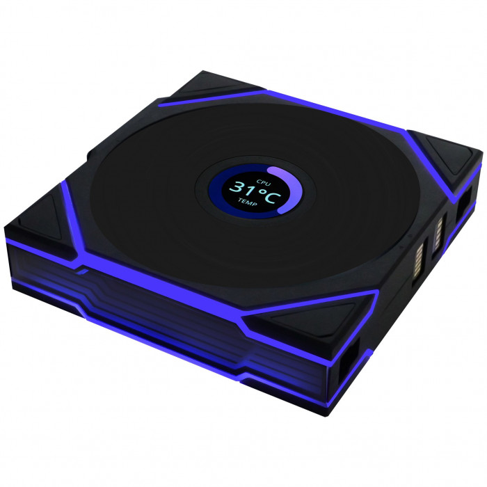 Fan Case LIAN LI UNI FAN TL WIRELESS LCD 120 REVERSE Black (3 Fan)