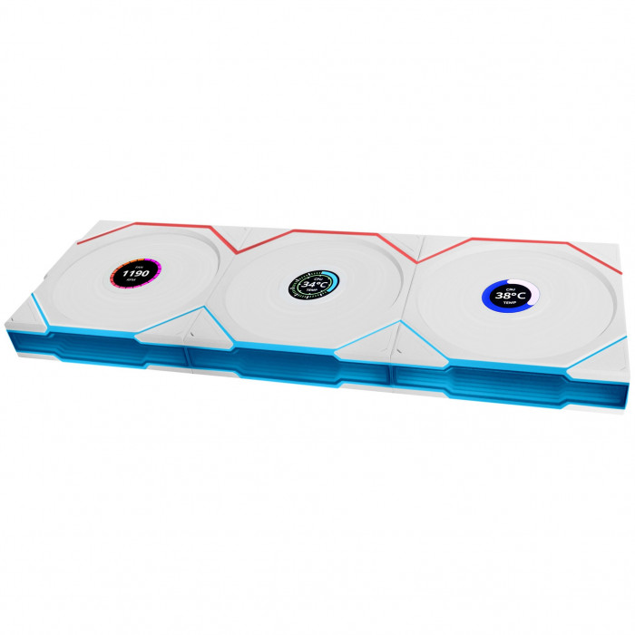 Fan Case LIAN LI UNI FAN TL WIRELESS LCD 120 REVERSE White (3 Fan)