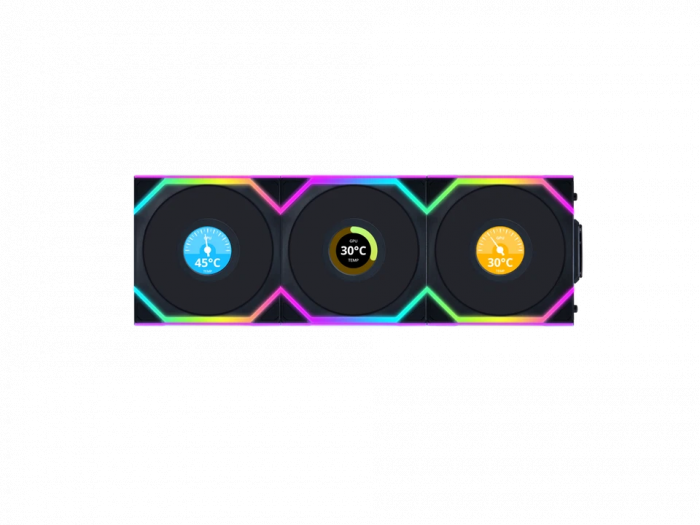 Fan Case LIAN-LI UNI FAN SL Wireless LCD 120 Triple Black (3 Fan Ngược)
