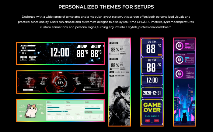 Màn hình đa năng Lian Li 8.8 UNIVERSAL SCREEN Black