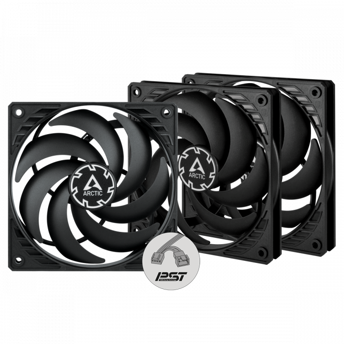 Fan Case ARCTIC P12 SLIM PWM PST Black (3 Fan)