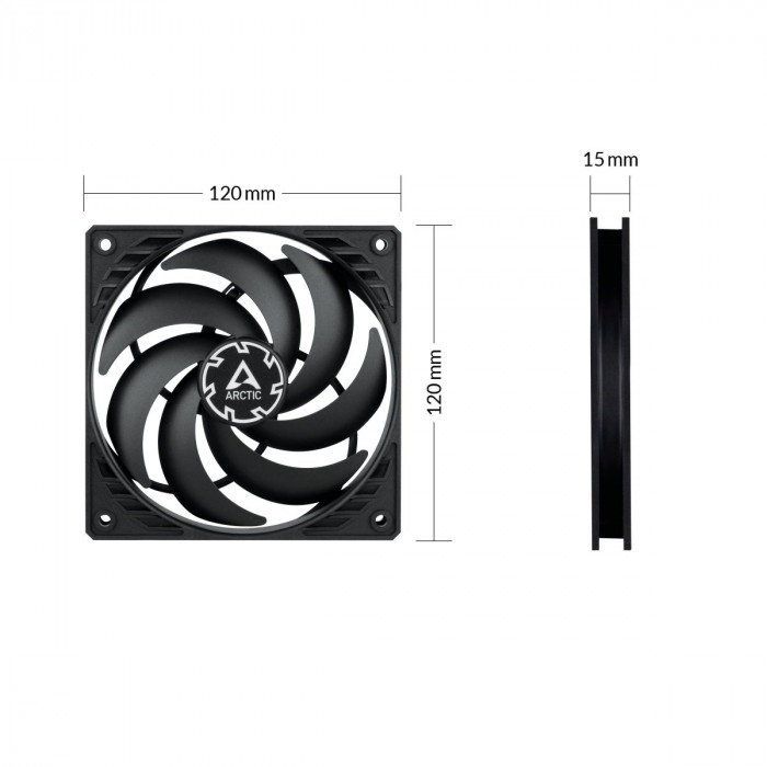 Fan Case ARCTIC P12 SLIM PWM PST Black (3 Fan)