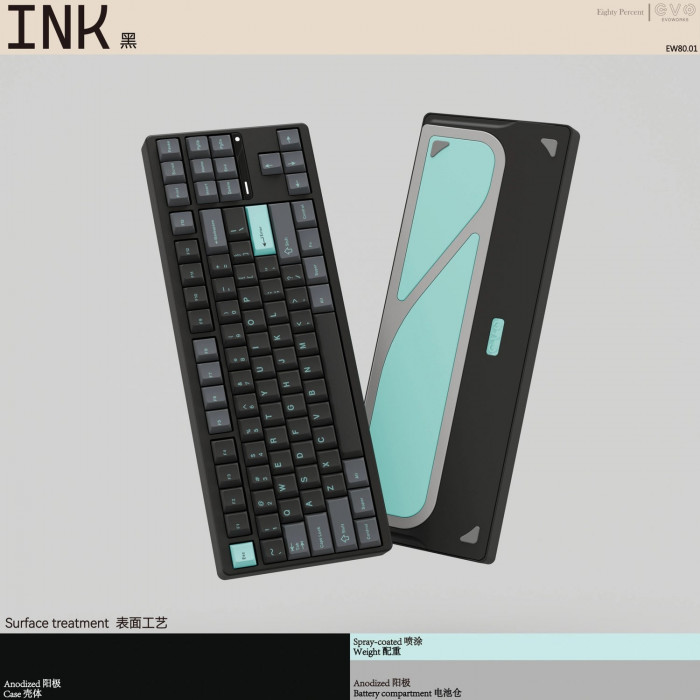 Bàn phím cơ Evoworks Evo80 - Anodized Ink (3 Mode / TKL)