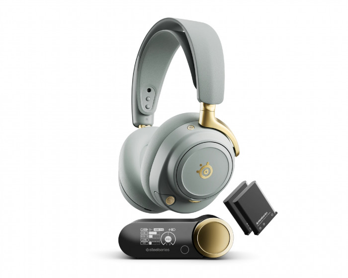 Tai nghe Gaming SteelSeries Arctis Nova Elite - Sage & Gold (Over-ear/Wireless/BT)