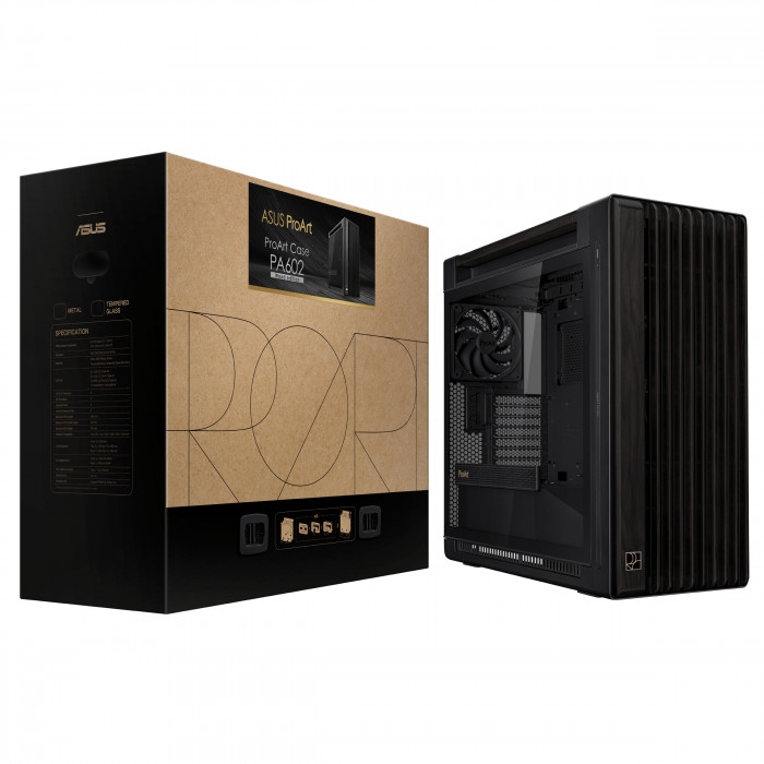 CASE ASUS ProArt PA602  Wood Edition - Tempered Glass Panel (EATX, ATX, mATX, ITX, DTX, Mini-DTX)