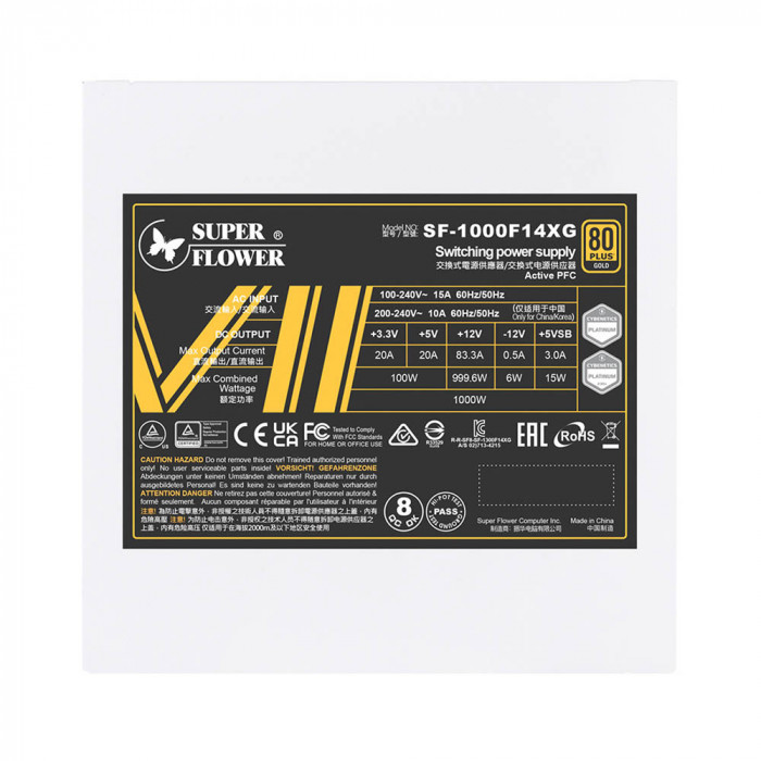 PSU SuperFlower Leadex VII XG White 1000W (ATX 3.1/ Full-Modular/ 80 Plus Gold)