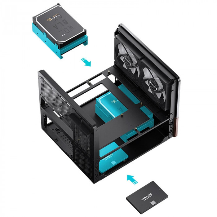 Case Jonsbo V12 Black (M-ATX/ITX)