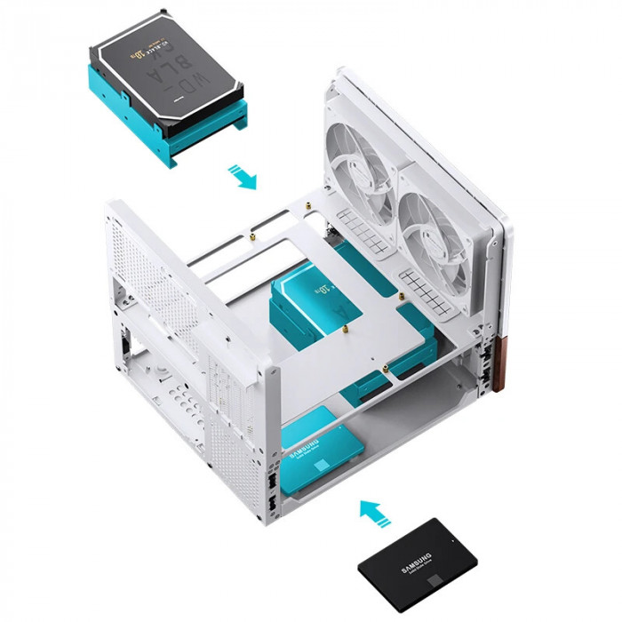 Case Jonsbo V12 White (M-ATX/ITX)