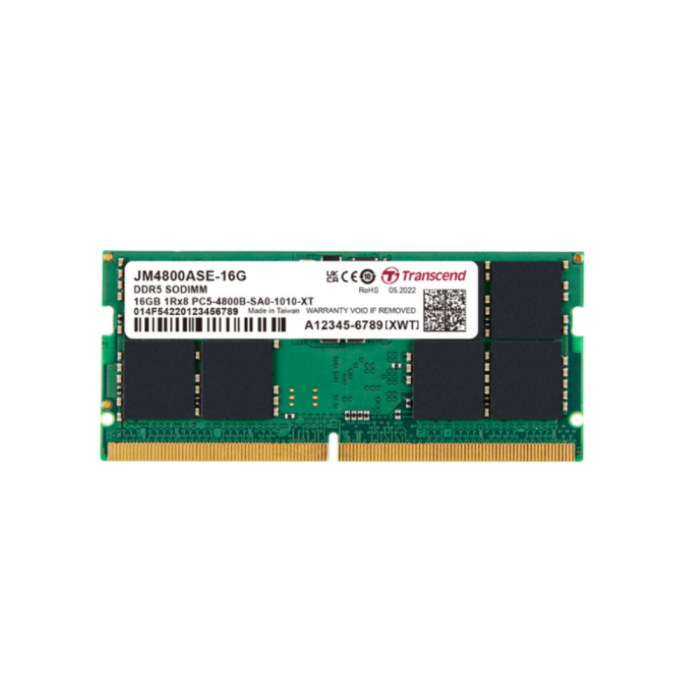 RAM Laptop Transcend JM4800ASE-16G 16GB (1x16GB / 4800MHz / DDR5 / CL40 / SO-DIMM)
